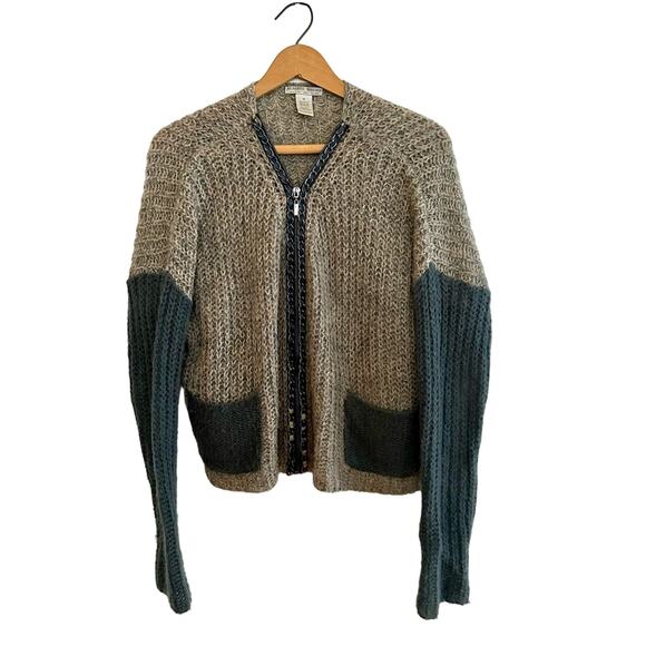 Alberto Makali Mohair Oversized Sweater Faux Leather Chain trim  Medium - Picture 1 of 9
